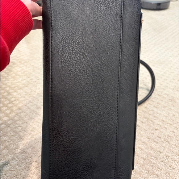 Call It Spring Black and White Striped Satchel with Gold Hardware - Picture 6 of 8